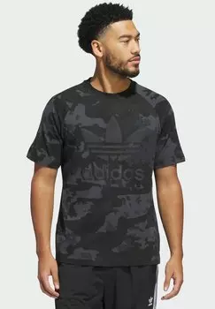 Футболка с принтом CAMO TREFOIL adidas Originals, цвет black