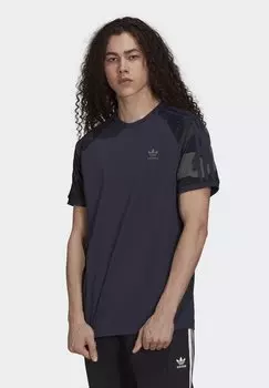 Футболка с принтом CAMOUFLAGE CALIFORNIA GRAPHICS Adidas Originals, темно-синий