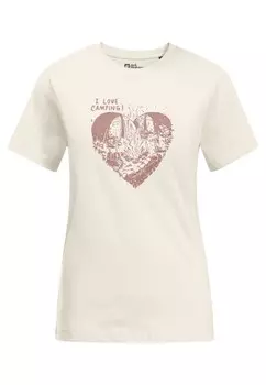 Футболка с принтом CAMPING LOVE T W Jack Wolfskin, кремовый