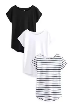 Футболка с принтом Cap Sleeve 3 Pack Next, белый