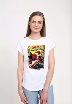 Футболка с принтом CAPTAIN AMERICA BRAVE NEW WORLD SHIELD Henry Tiger, белый