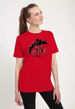 Футболка с принтом CAPTAIN AMERICA BRAVE NEW WORLD HULK ANGRY Henry Tiger, красный