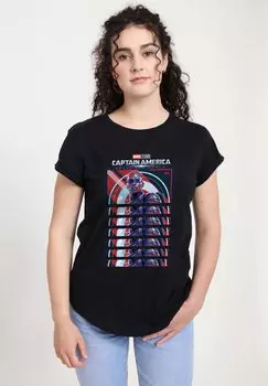 Футболка с принтом CAPTAIN AMERICA BRAVE NEW WORLD MILK CARTON CAP Henry Tiger, черный