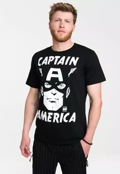 Футболка с принтом CAPTAIN AMERICA MARVEL LOGOSHIRT, цвет black