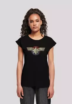 Футболка с принтом CAPTAIN MARVEL CHEST EMBLEM F4NT4STIC, черный