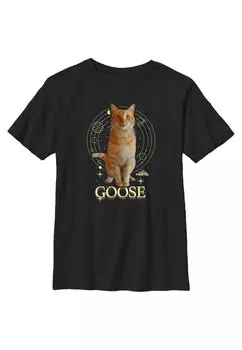 Футболка с принтом Captain Marvel: Movie Goose Kitty Marvel, черный