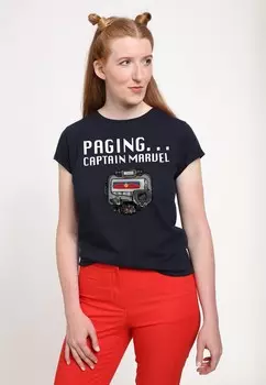 Футболка с принтом CAPTAIN MARVEL: MOVIE UNIVERSAL PAGER Henry Tiger, темно-синий