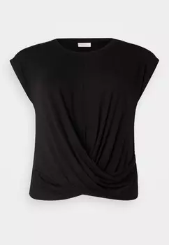 Футболка с принтом CARANDREA DRAPY DETAIL ONLY Carmakoma, черный