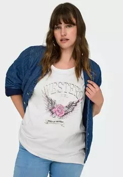 Футболка с принтом CARKONI ONLY Carmakoma, белый