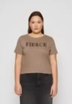 Футболка с принтом CARLERANA LIFE TEE Only Carmakoma, коричневый