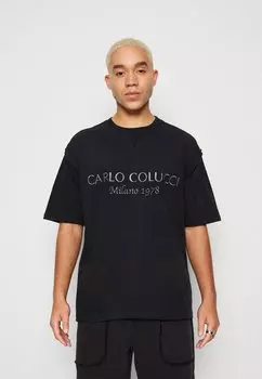 Футболка с принтом Carlo Colucci, черный