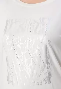 Футболка с принтом CARRIO O NECK ONLY Carmakoma, кремовый