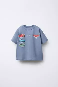 Футболка с принтом cars disney ZARA, цвет Bluish