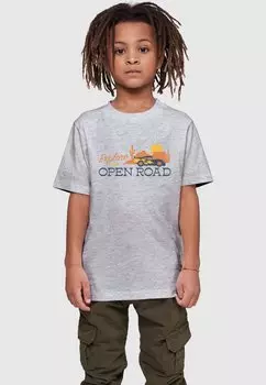 Футболка с принтом CARS EXPLORE THE OPEN ROAD ABSOLUTE CULT, цвет heather grey