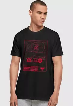 Футболка с принтом CARS LIGHTNING MCQUEEN BLUEPRINT ABSOLUTE CULT, цвет black