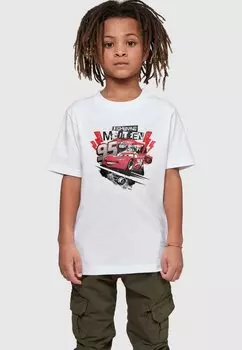Футболка с принтом CARS LIGHTNING MCQUEEN COLLAGE ABSOLUTE CULT, цвет white
