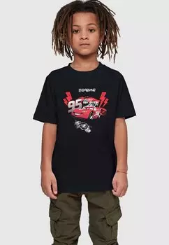 Футболка с принтом CARS LIGHTNING MCQUEEN COLLAGE ABSOLUTE CULT, цвет black