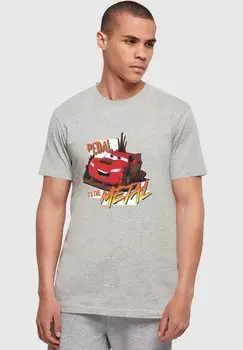 Футболка с принтом CARS PEDAL TO THE METAL ABSOLUTE CULT, цвет heather grey
