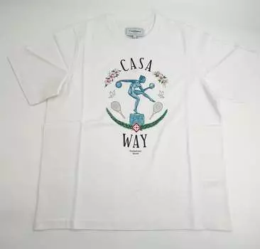 Футболка с принтом Casablanca Statue En Marbre, белый