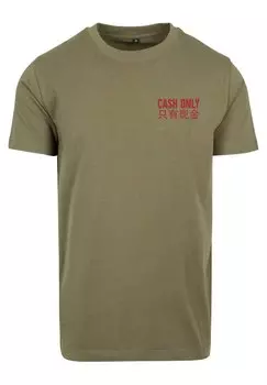 Футболка с принтом Cash Only Mister Tee, оливковый