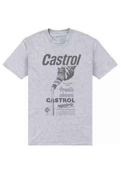 Футболка с принтом CASTROL FRESH Henry Tiger, цвет Mottled Light Grey