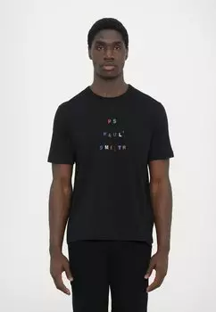 Футболка с принтом CASUAL FIT PS Paul Smith, черный