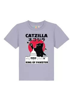Футболка с принтом CATZILLA Watapparel, цвет lavender