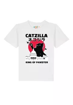 Футболка с принтом CATZILLA Watapparel, цвет white