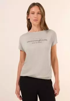 Футболка с принтом Cecil, бежевый