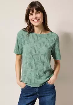 Футболка с принтом Cecil, металлик зеленый