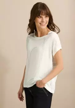 Футболка с принтом Cecil, молочный