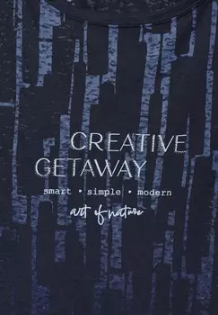 Футболка с принтом Cecil, синий