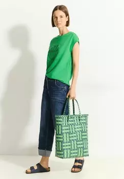 Футболка с принтом Cecil, светло-зеленый