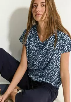 Футболка с принтом Cecil, темно-синий