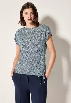 Футболка с принтом Cecil, темно-синий