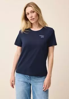 Футболка с принтом Cecil, темно-синий