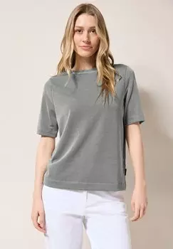 Футболка с принтом Cecil, темно-зеленый