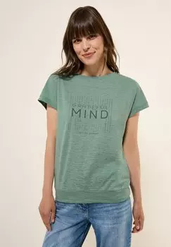 Футболка с принтом Cecil, зеленый