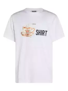 Футболка с принтом чайной чашки Moschino, белый