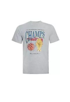Футболка с принтом Champs Tee CLOSURE London, серый меланж