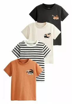 Футболка с принтом CHARACTER SHORT SLEEVES 4 PACK Next, цвет monochrome