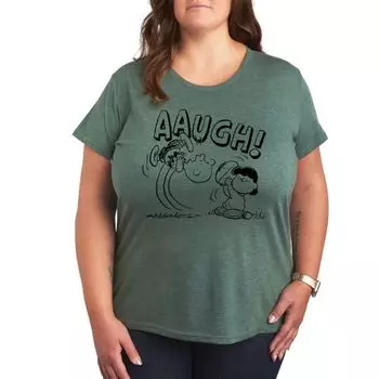 Футболка с принтом Чарли Брауна и футбольным мячом Plus peanuts Licensed Character, зеленый