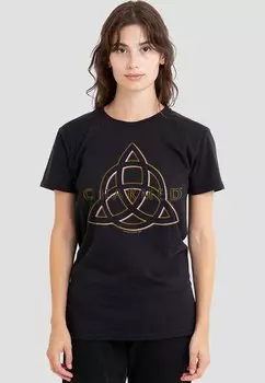 Футболка с принтом CHARMED TRIPLE LINKED LOGO Cotton Soul, черный