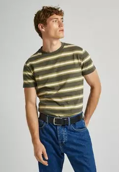Футболка с принтом CHARN Pepe Jeans, цвет military green
