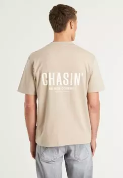 Футболка с принтом CHASIN', бежевый