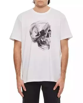 Футболка с принтом черепа Alexander Mcqueen, белый
