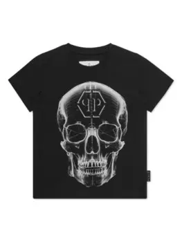 Футболка с принтом черепа Philipp Plein Junior, черный