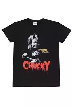 Футболка с принтом CHILDS PLAY MY FRIENDS CALL ME CHUCKY Henry Tiger, черный