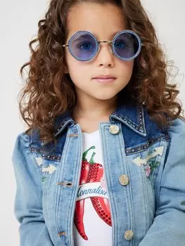 Футболка с принтом Chili Pepper Tee Monnalisa, белый