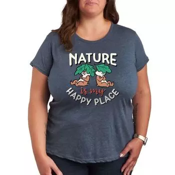 Футболка с принтом Chip 'n Dale в природе — мое счастливое место Disney, синий